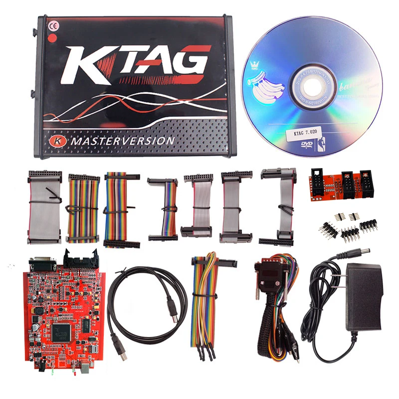 Новый KTAG V7.020 красный ЕС 4 светодио дный K TAG 7 020 ЭБУ программист онлайн KESS V2 V5.017 V2.47