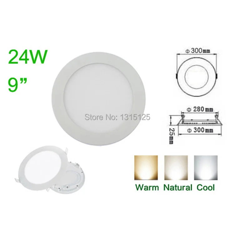 Ulthra Thin 24w Led Panel Lights round led Recessed Ceiling Light Lamp SMD 2835 AC85-265V for Home Living Room Illumination | Лампы и