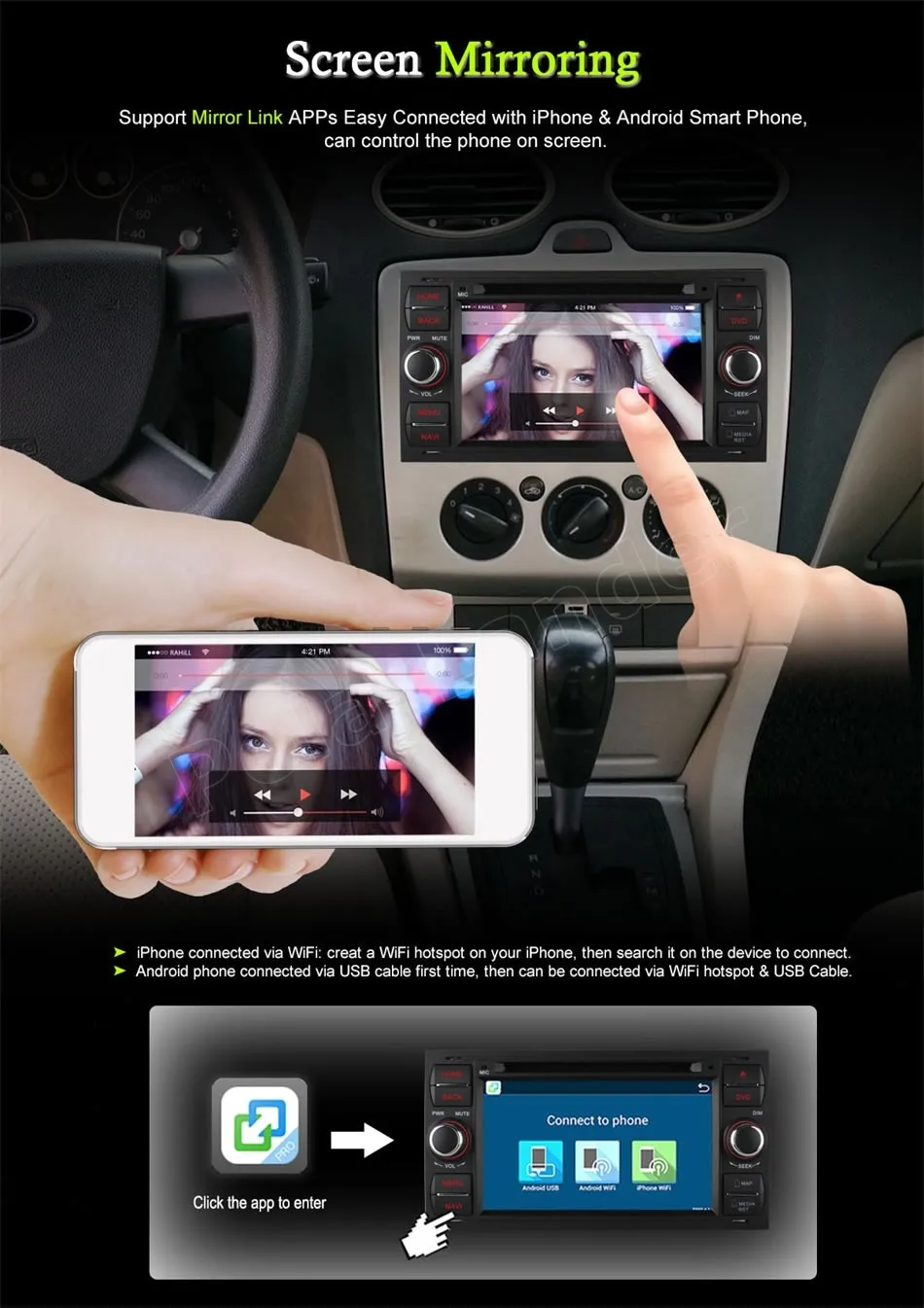 Автомобильный DVD-плеер с bluetooth 7-дюймовый GPS-навигация сенсорный экран радио видео