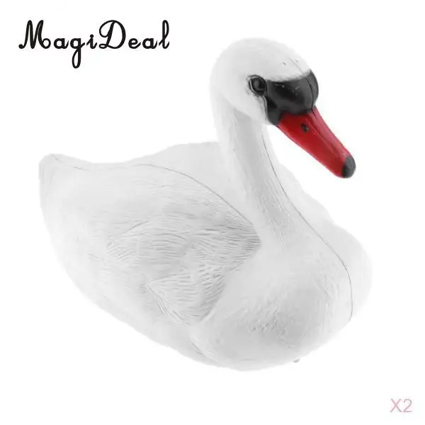 MagiDeal 2 шт. пластиковые плавающие Лебеди Декорации для охоты и рыбалки сад пугало |