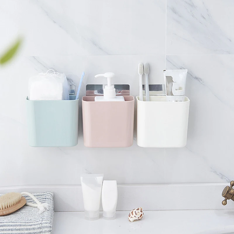 Бесшовная подвесная корзина для хранения в ванной комнате пластиковые настенные