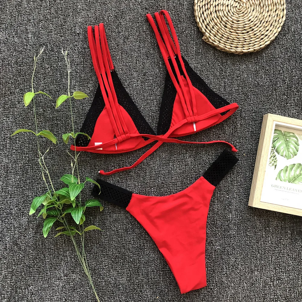 Комплект бикини Midou мини-бикини с трусиками танга 2019 бразильский купальник