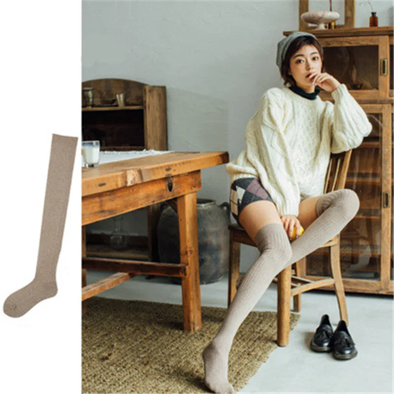 [EIOISAPRA] Sexy Socks Cotton Long Canister Overknee Knitting High Thigh Knee Medias Mujer Funny Thicken Womens Stock Sox