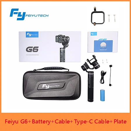 Синий Feiyu G6 3-осевой ручной шарнирный стабилизатор для камеры Gopro для экшн-Камеры Gopro Hero 6 5 4 RX0 xiaomi yi 4k с голубой зуб OLED Экран, FeiyuTech - Цвет: Синий