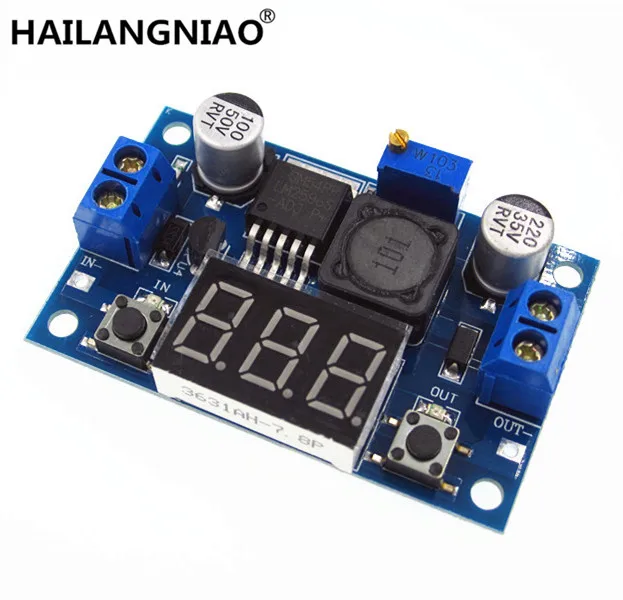 

10pcs LM2596 module DC 4.0~40 to 1.3-37V Adjustable Step-Down Power Module + LED Voltmeter Free Shipping