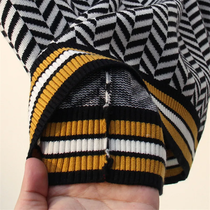 2019 New Harajuku Women Sweaters Spring Retro Plaid Long Sleeve Knitted Sweater Female Casual Pullovers Jumpers C-246 | Женская одежда
