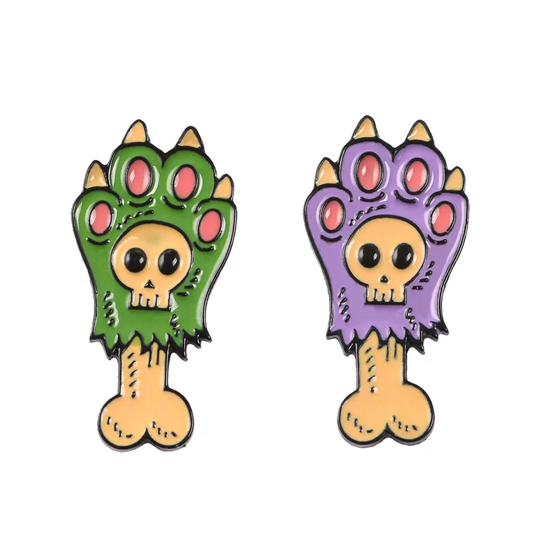 2019 эмалированный значок с изображением животных собак кошек лап костей панк