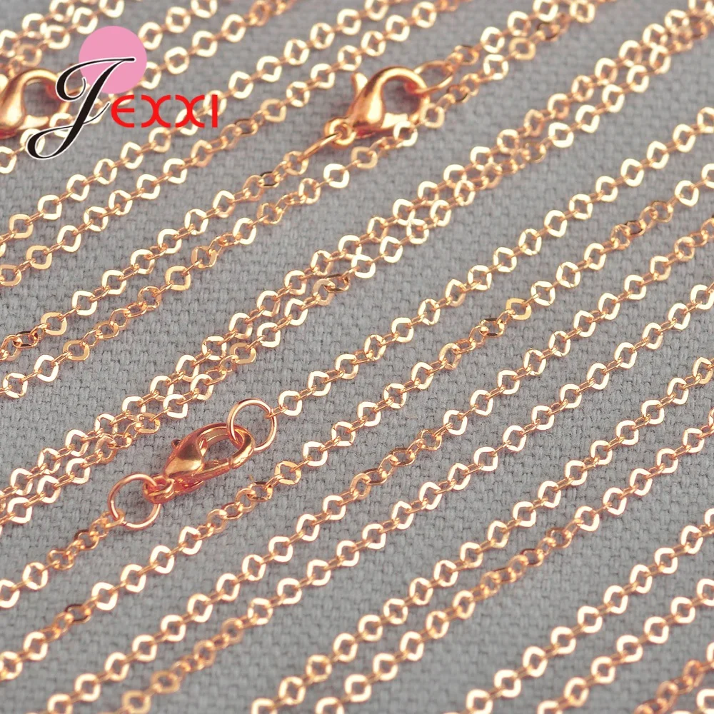 

Jewelry Findings Wholesale 20Pcs Rose Gold Plate GP Link Square Necklace Chains GP Stock Fast Shipping