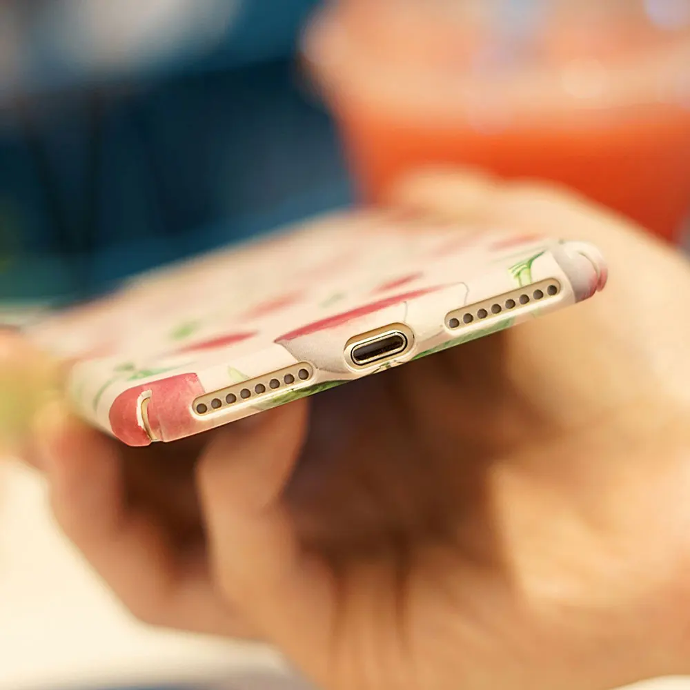 Boucho телефон чехлы для iphone 6 6s 7 8 плюс летом свежие фрукты персик ананас Пластик