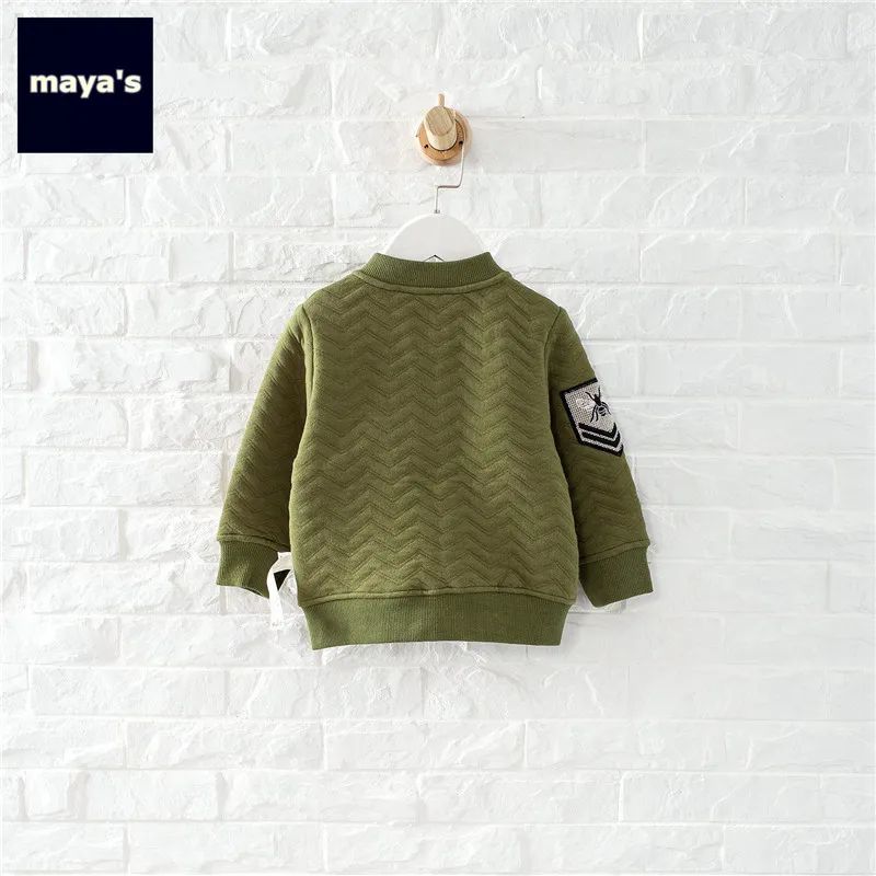 Mayas/осеннее пальто из мягкого хлопка с аппликацией для мальчиков модная
