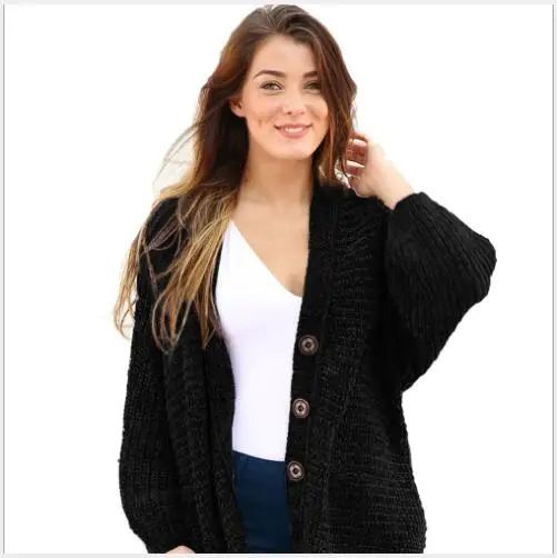 Women Sweater 2018 New Autumn Loose Solid Single-Breasted Cardigans Female Outwear Fashion Casual Long Sleeve Plus Size |