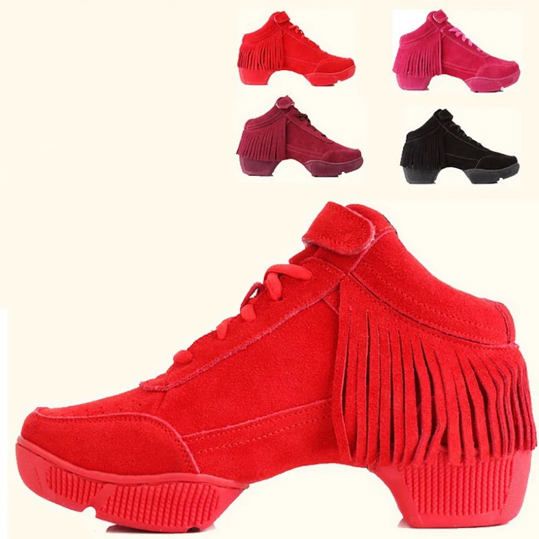 Женские замшевые кроссовки с бахромой на мягкой подошве 6 см|dance shoes|dance shoes brandsjazz |