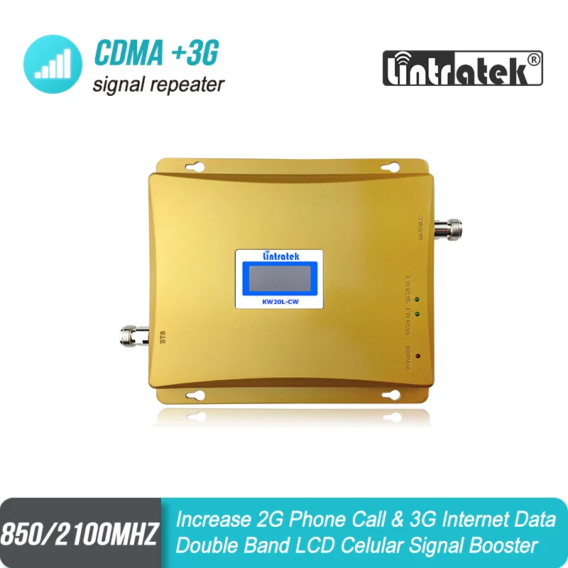 Lintratek Repetidor Celular LCD дисплей GSM 850 3G 2100 двухдиапазонный 65dBm мобильный телефон