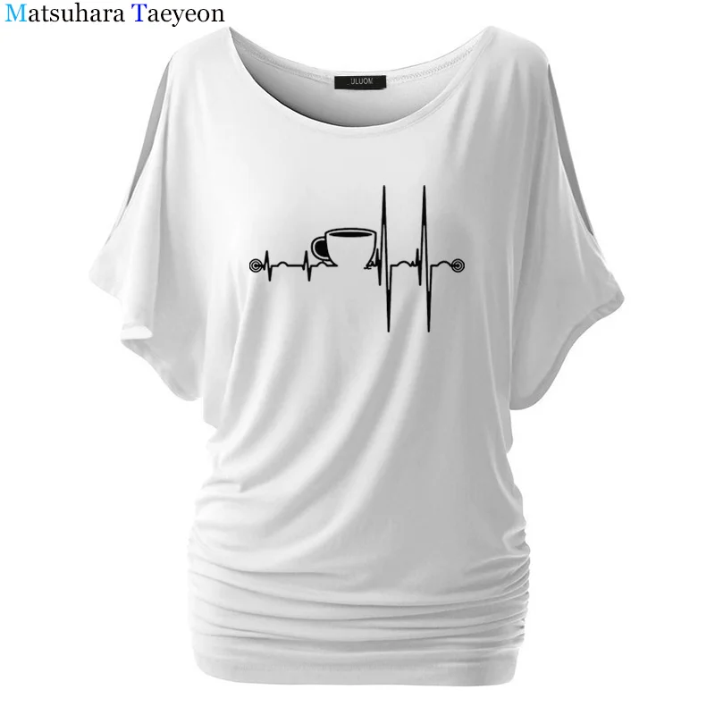 

Женские футболки с изображением кофейного сердцебиения Tumblr, хипстерская футболка в стиле панк, Harajuku, летние Забавные футболки, футболка, femme...