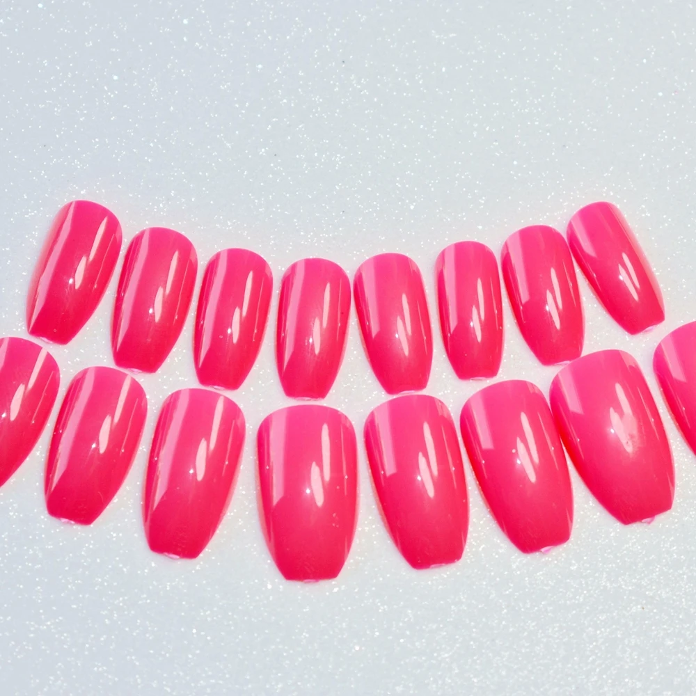 24 шт. ярко розовые длинные искусственные ногти с полным покрытием|false nails full cover|nail