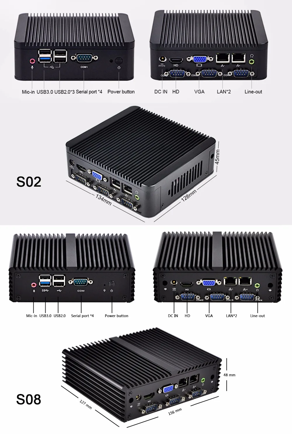 Новая дешевая 2 Ethernet Lan безвентиляторный промышленный компьютер Dual Core персональный компьютер J1800 Barebone Системы 12V Мини ПК Win 10X86