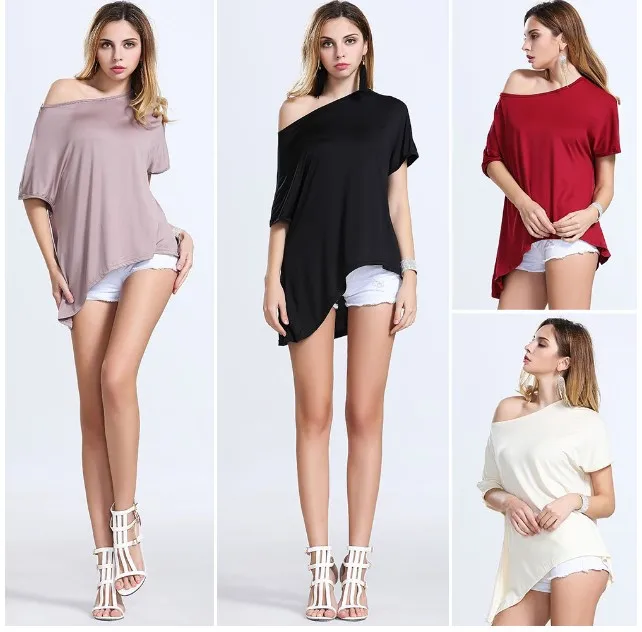 Весной и летом 2017 Европейских Американских женщин нерегулярные футболка чистый