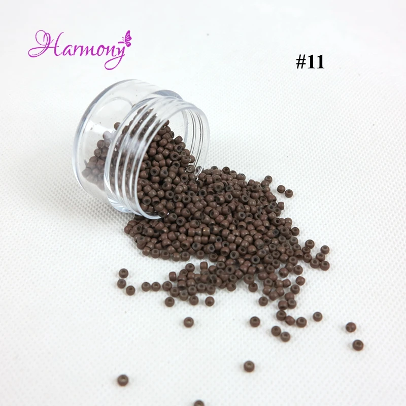 1000pcs Silicone Micro Rings 2.9x1.6x2.0mm micro nano rings ring for hair extensions 11# Light Brown color