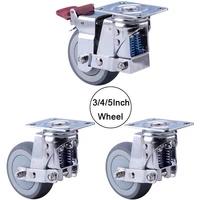 4pcs silent damping wheel with spring tpr wheel anti seismic casterfor heavy equipmentgateindustrial casters jf1874