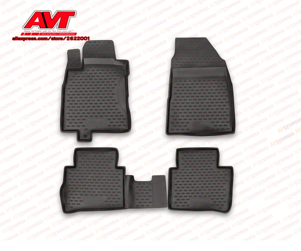 Коврики для Nissan Tiida 2004 2015 4 шт. резиновые коврики Нескользящие аксессуары салона