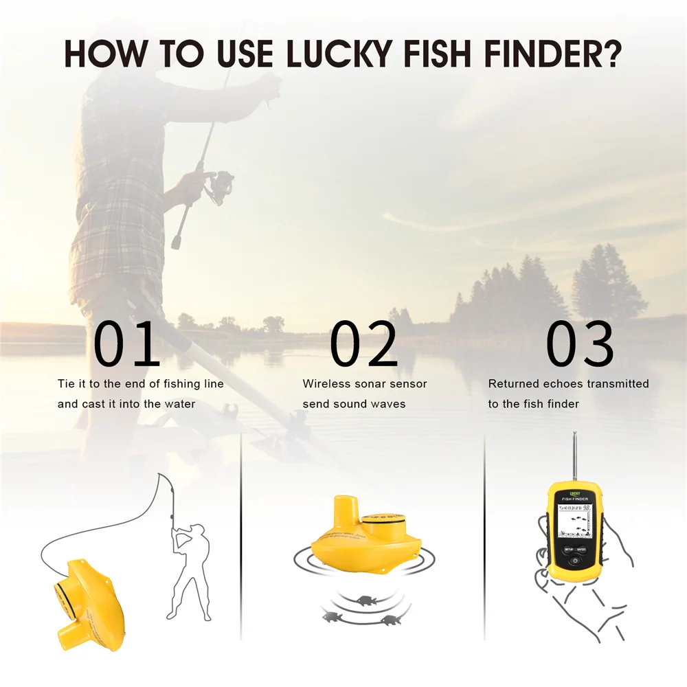 100% оригинальный смартфон Lucky FFW1108 1 беспроводной рыболокатор эхолот дальность до