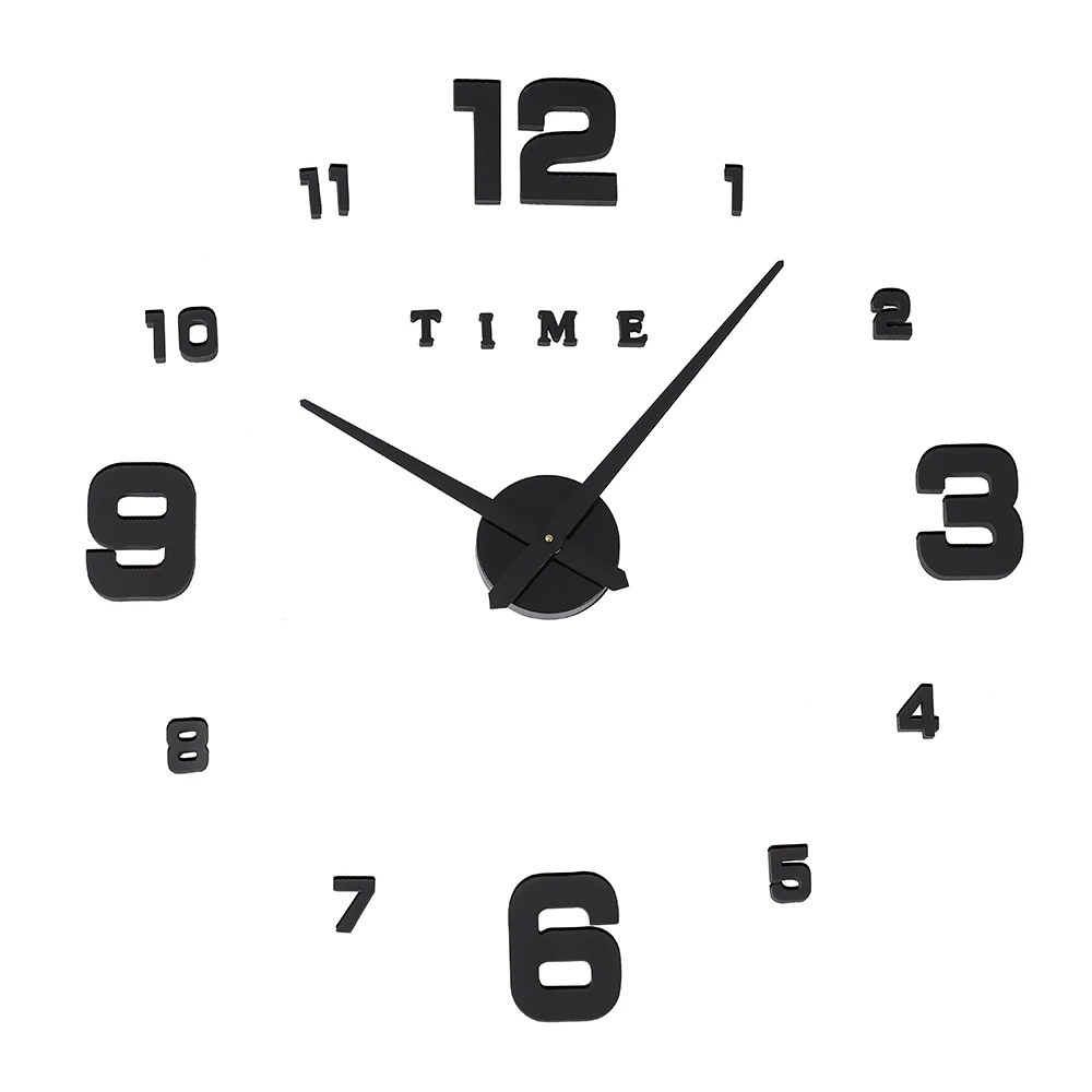 wall clock black Saat часы цифровые настенные часы Reloj Horloge Duvar Saati Klok Orologio da Parete Wandklok светящиеся 3D большие бесшумные - Цвет: wall clock black