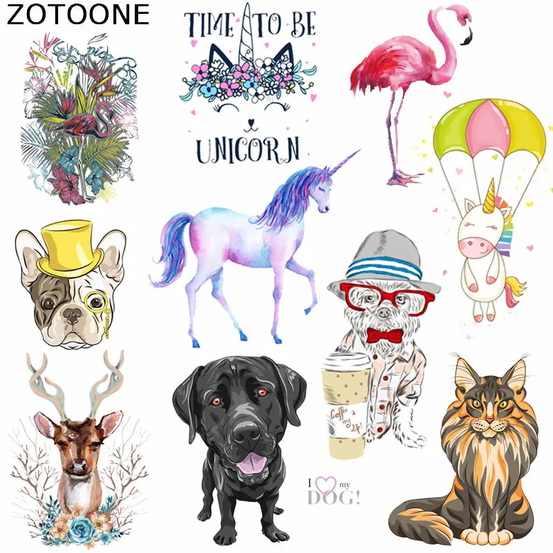 

ZOTOONE Appliqued Iron Cute Animal Iron on Patches for Clothing Bags Heat Transfer Washable Diy Accessory Clothing Deco Badges D