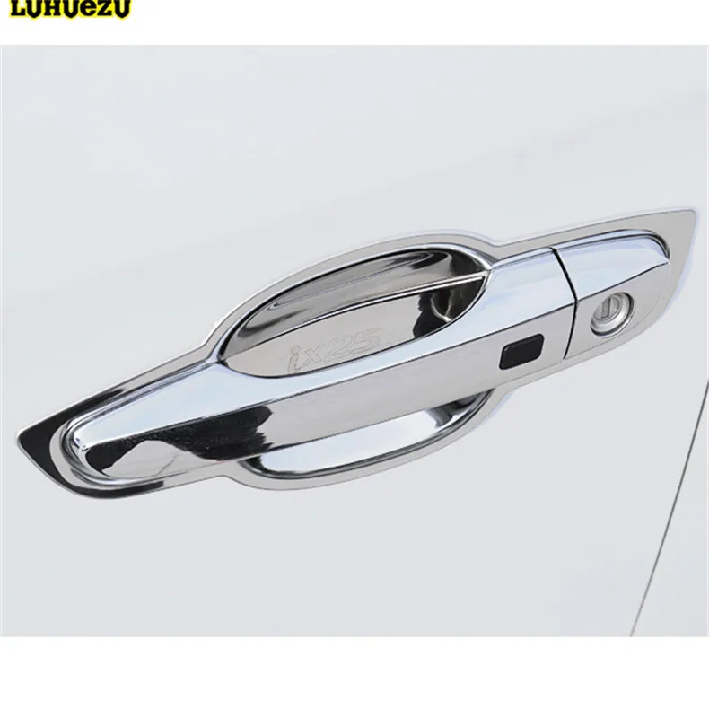 8 шт. накладки на дверную ручку для IX25 Creta 2015 2016 2017|handle trim|stainless steel trimsdoor handle trim |