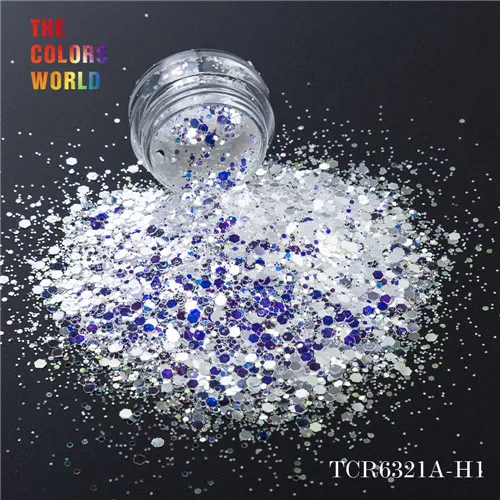 TCR6321A-H1 50g TCT-162 белый с синим Ligh красочный переливчатая Радуга Блеск для дизайна ногтей украшения гель для ногтей Макияж ручной ремесла DIY принадлежности - Цвет: TCR6321A-H1 50g