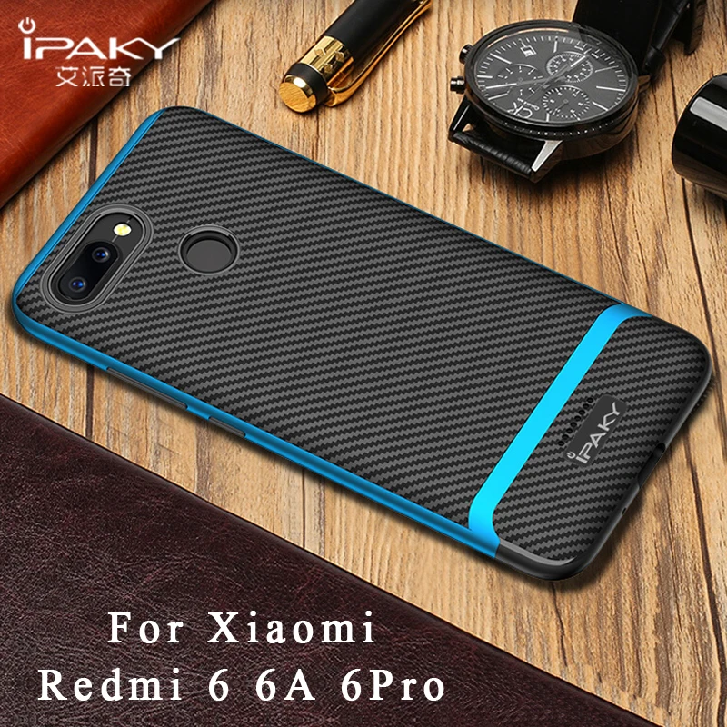 Redmi 6 Case iPaky Cover For Xiaomi Pro 6A Silicone Back + Plating PC Frame Xiomi |