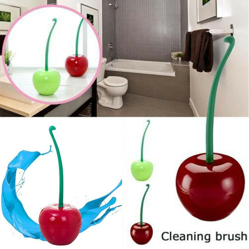 Creative Lovely Cherry Shape Lavatory Brush Toilet Holder Set | Дом и сад