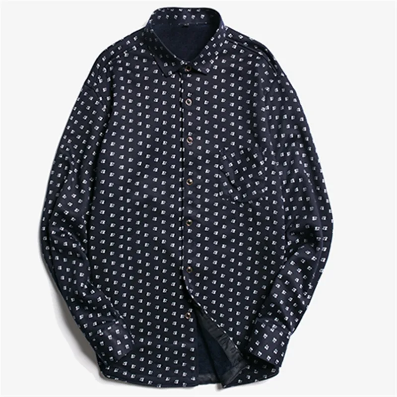 TOLVXHP 2018The new autumn spring men's shirt with thick printing long-sleeved Slim clothing casual warm zhang size | Мужская одежда