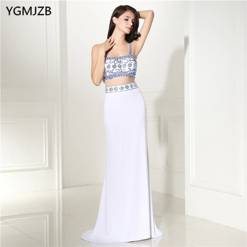 Длинные вечерние платья с открытой спиной 2018 платье Русалочки бисером и