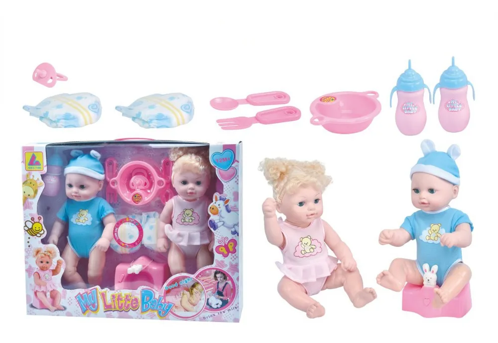 Реалистичные Горшок Близнецы Ребенок Родился 12 дюймов Виниловые Куклы Набор