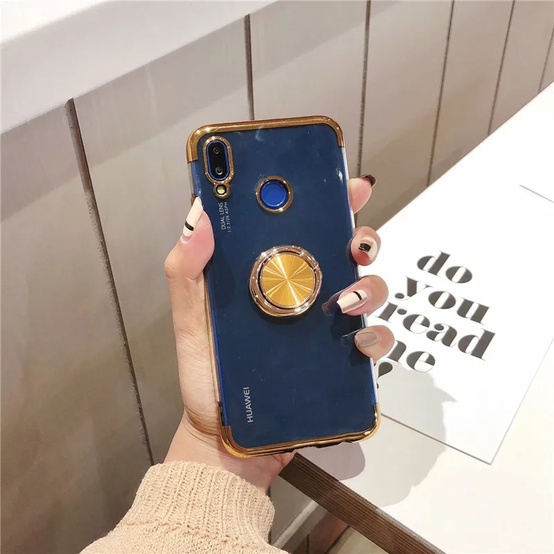 Мода покрытие Магнитный кронштейн чехол с кольцом для пальца для huawei P10 P20 P30 Коврики 10 20 20x Lite Pro Nova 3 3i 4 Y9 крышка Caqa