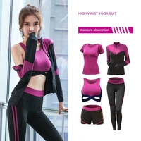 new womens sportwear solid yoga sport suit breathable gym set female bra t shirt shorts pants workout fitness clothes tracksuit