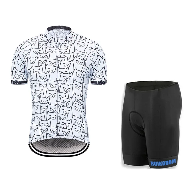 Лето RUIKODOM белый мультфильм трикотаж комплект Ropa ciclismo fast dry дышащий Велосипедный
