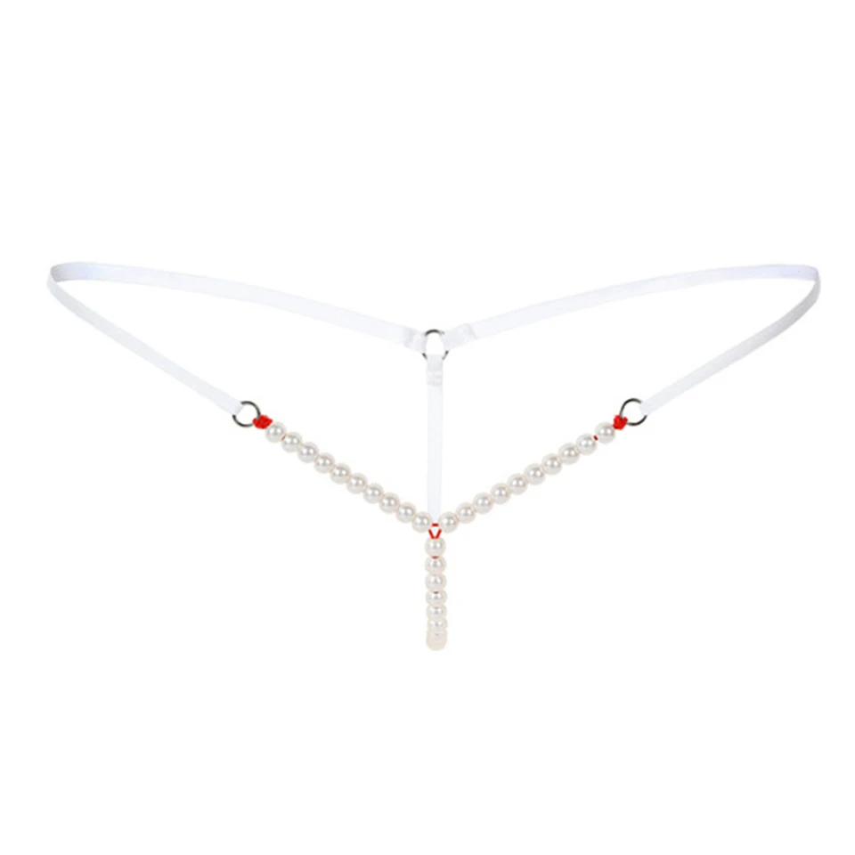 Сексуальные женские стринги и Нижнее белье с жемчугом G String Crotchless PantiesThong трусы