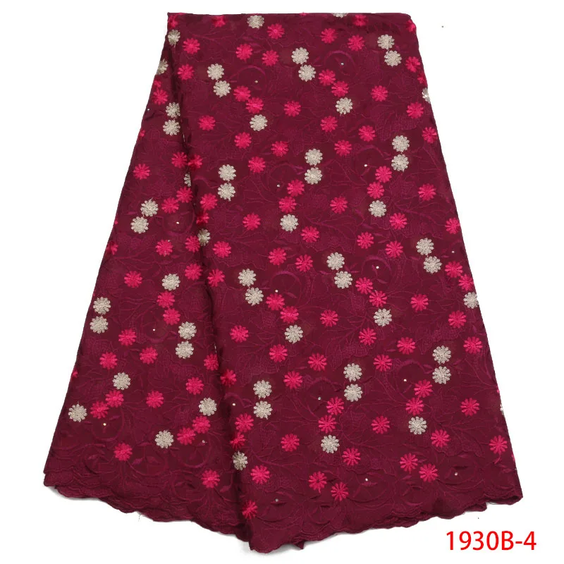 Вышитые кружева красивые африканские хлопок кружевной ткани с камнями для