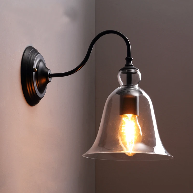Американский кантри Эдисон настенный светильник стеклянный Современный