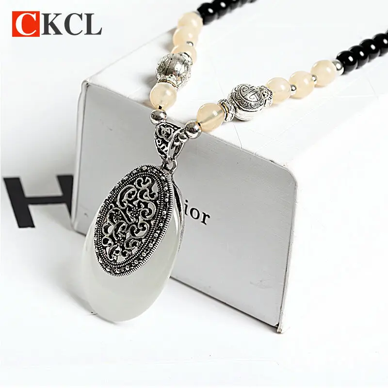 Модные ювелирные изделия для женщин винтажные аксессуары овальный опал кулон