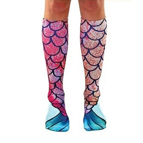 1 Pair Creative Design Sexy Tights Mermaid Tail Below Knee Cartoon Socks | Мужская одежда