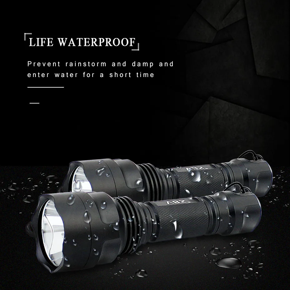 Светодиодный фонарик 2000лм светодиодный XML T6 с перезаряжаемой батареей 18650 фонарь