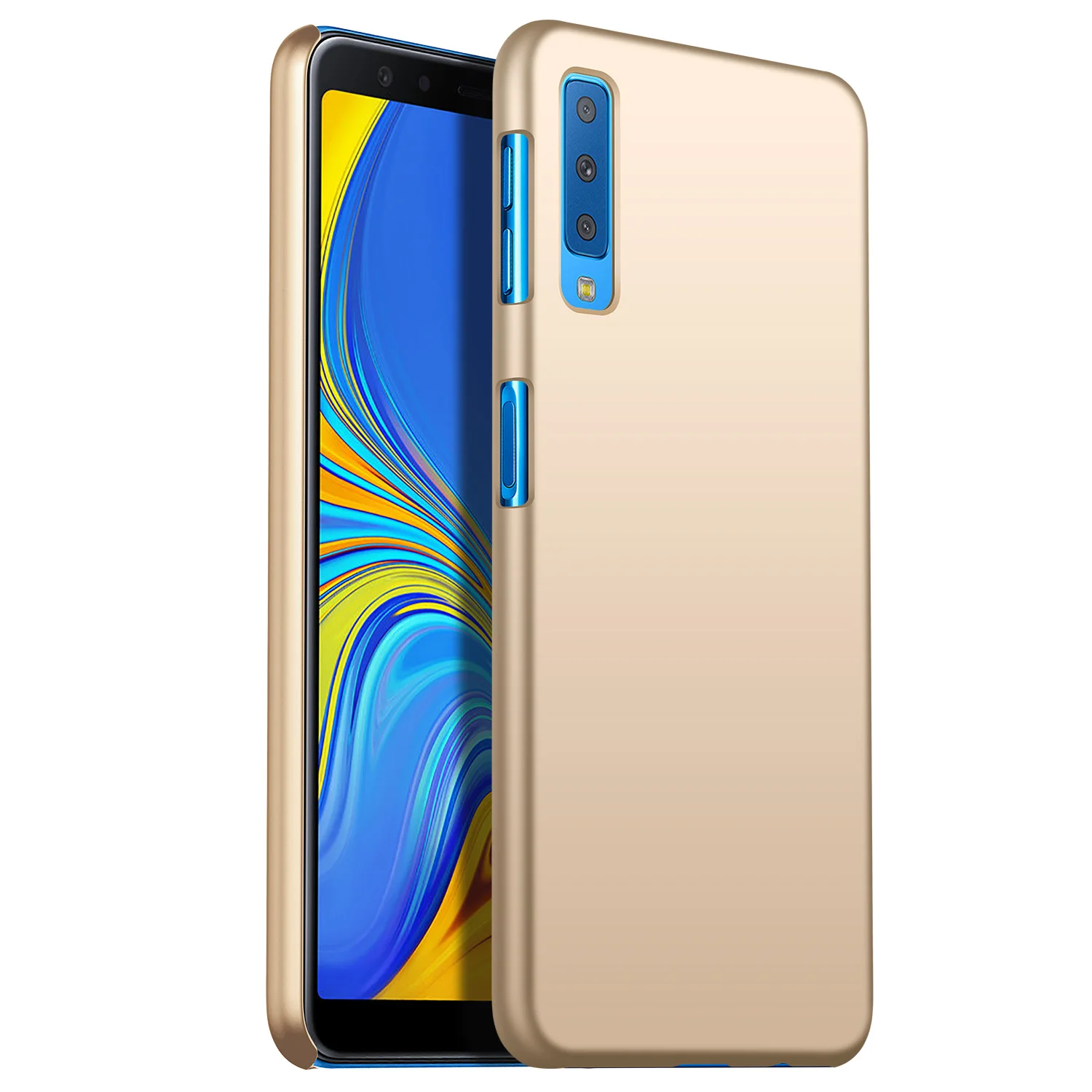 Для samsung Galaxy A7 чехол роскошный высококачественный Жесткий ПК Тонкий чехол матовый защитный чехол на заднюю панель чехол s для samsung a7 A750 - Цвет: gold