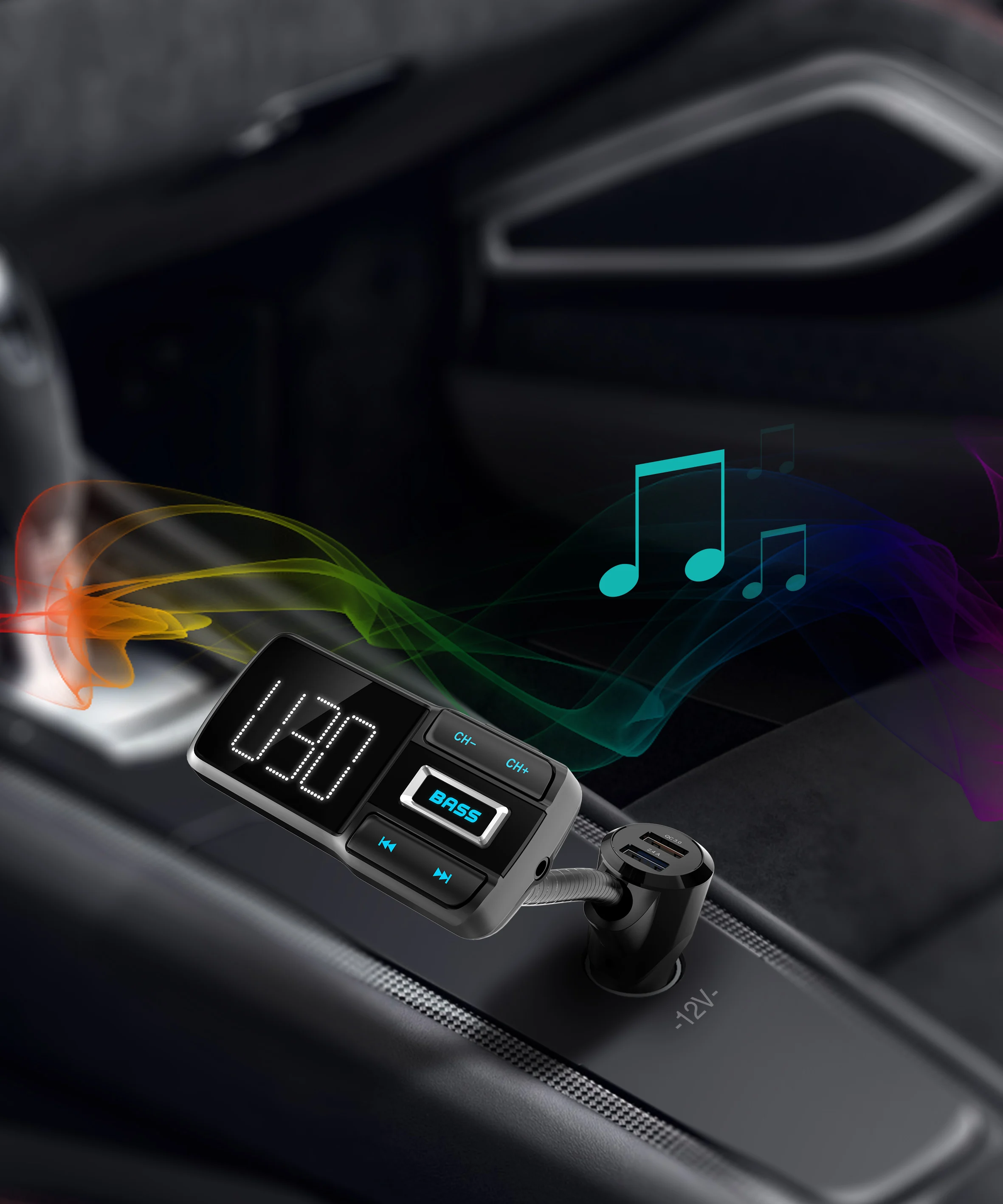 VANJEW BT77D Hands-free Bluetooth автомобильный комплект Автомобильный fm-передатчик двойной USB 5 В 3.4A автомобильный заряд телефона fm-модулятор mp3-плеер