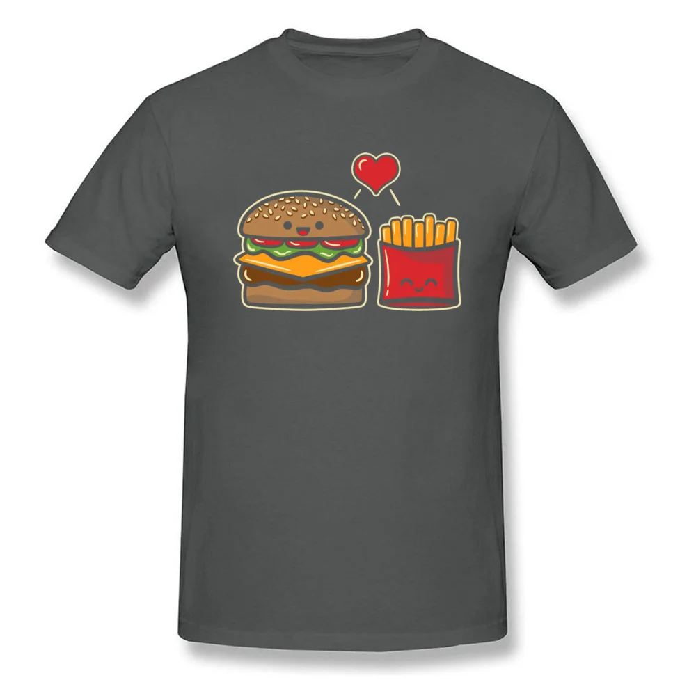 Мужская футболка с принтом картошки-фри Burger And черная хлопковая одежда футболки