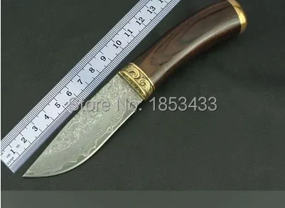 SK019 дамасский стальной нож лезвие охотничий медная ручка ручной работы кованый |