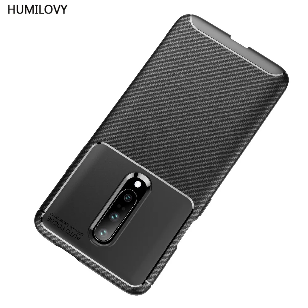 Текстурированный силиконовый чехол из углеродного волокна для Fundas Oneplus 7 Pro One Plus