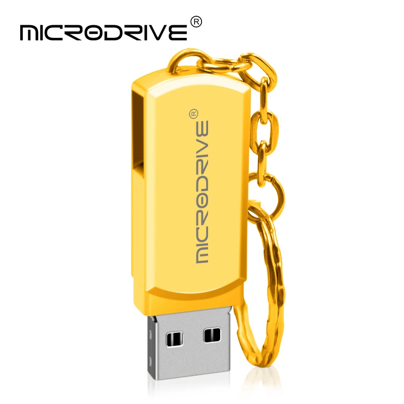 Металлический водонепроницаемый USB флеш-накопитель 8 ГБ 16 ГБ 32 ГБ 64 Гб 128 ГБ флеш-накопитель OTG 8 16 32 64 128 ГБ флеш-накопитель карта памяти U диск - Цвет: Золотой