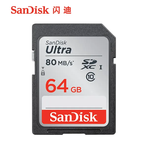 Двойной Флеш-накопитель SanDisk Ultra разъем для SD карты со шлейфом 8 Гб оперативной памяти, 16 Гб встроенной памяти, 32 ГБ SDHC 64 Гб 128 256 SDXC Class10 слот для карт памяти C10 R80mb/s USH-1 Поддержка для Камера - Емкость: 64GB class10 SD